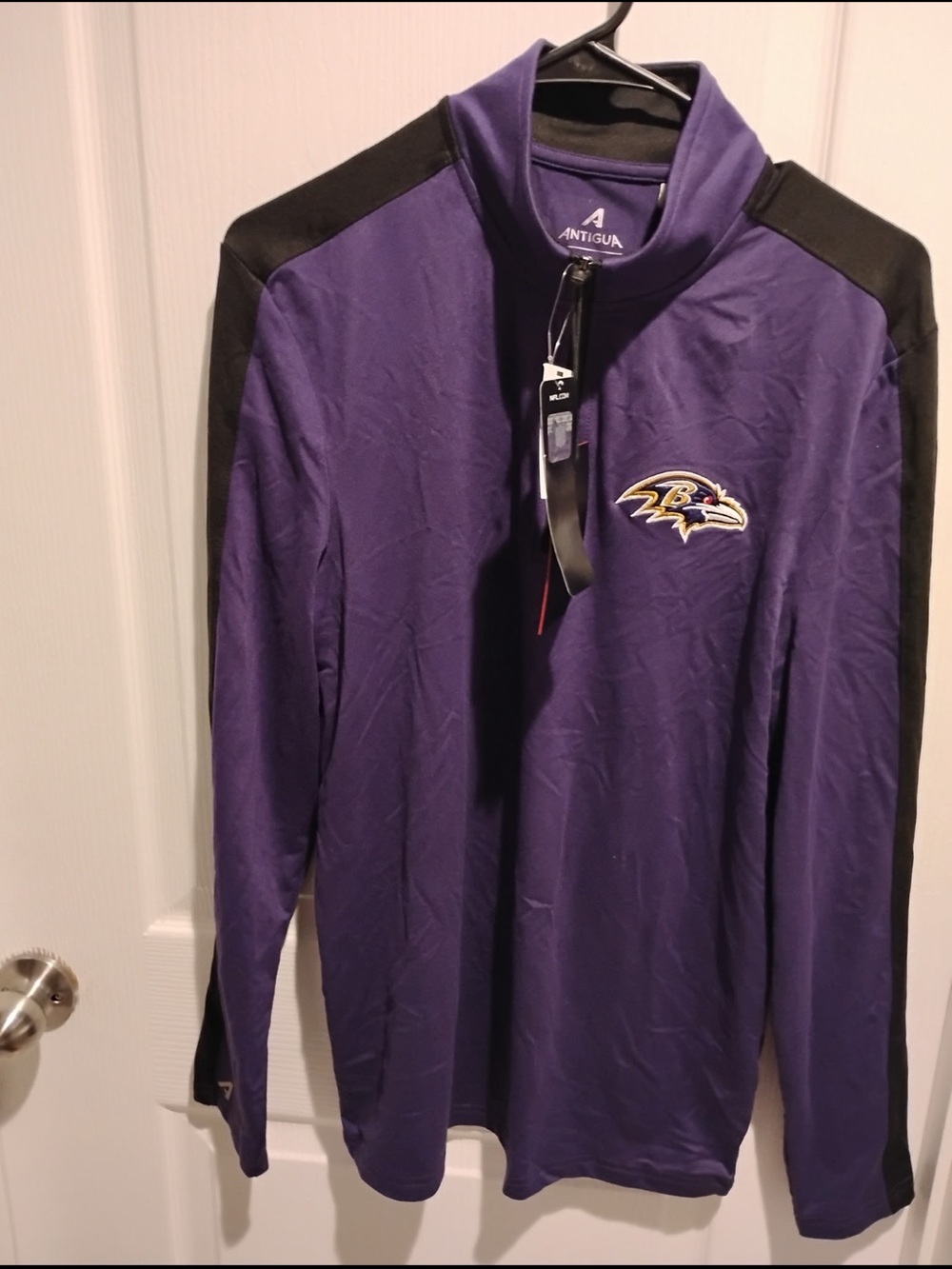 Antigua Purple and Black Baltimore Ravens Lightweight Pullover